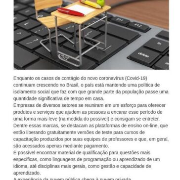 Qualificação na quarentena: mais de 1 mil cursos disponíveis de graça – Central de Notícias