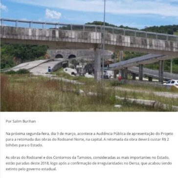 Estado vai retomar Rodoanel. Obras dos Contornos da Tamoios permanecem paralisadas – Tamoio News
