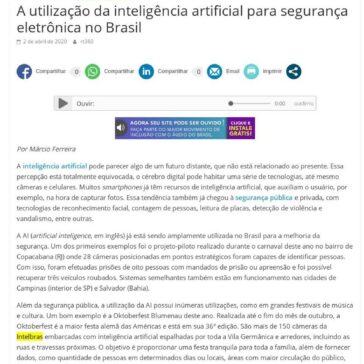 A utilização da inteligência artificial para segurança eletrônica no Brasil Revista – Tecnologia 360