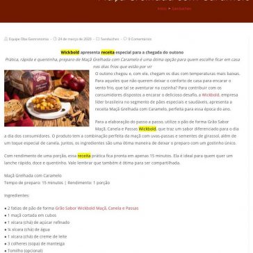 Maçã Grelhada com Caramelo – Oba Gastronomia