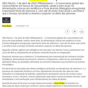Alto potencial de vitamina C amplia presença da Acerola em alimentos e suplementos – Portal Imprensa