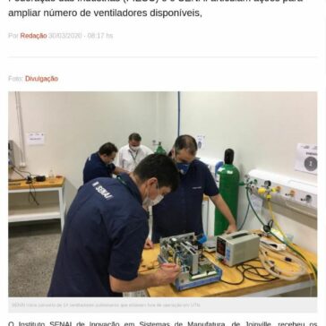 SENAI inicia conserto de 14 ventiladores pulmonares que estavam fora de operação em UTIs – VC Notícia