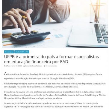 UFPB é a primeira do país a formar especialistas em educação financeira por EAD – Conexão Boas Notícias