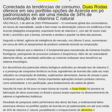 Alto potencial de vitamina C amplia presença da Acerola em alimentos e suplementos – Falando de Gestão