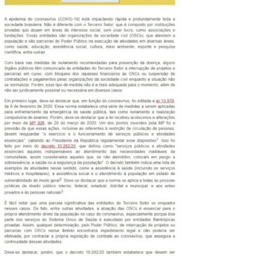 Coronavírus e o terceiro setor: necessidade de manutenção das parcerias e projetos – Migalhas