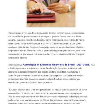 Economia – Como economizar na quarentena – SintoniaSP