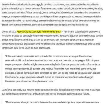 Quarentena: Como aproveitar o período para economizar e poupar para o futuro -Tribuna do Recôncavo
