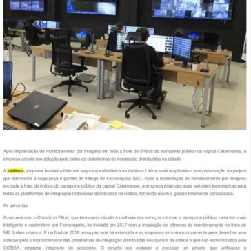 Intelbras amplia participação no projeto que administra a segurança e gestão de tráfego em Florianópolis – SEGS