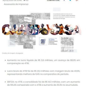 Patrimônio líquido da Cambuci SA aumenta em 50 milhões em 2019 – JE Online