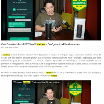 Casa Conectada Brasil | IZY Speak! Intelbras – Configuração e Primeiros testes – Além do Click Tech