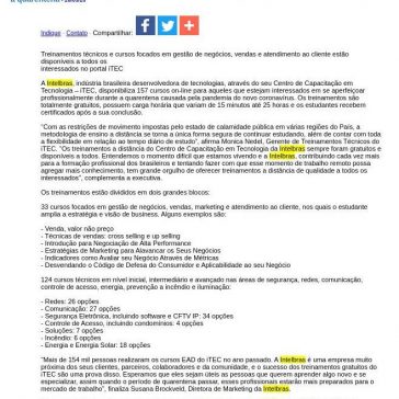 Intelbras oferece 157 cursos on-line gratuitos para você se aperfeiçoar profissionalmente durante a quarentena – JorNow