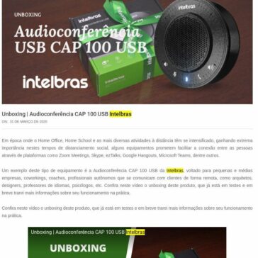 Unboxing | Audioconferência CAP 100 USB Intelbras – Além do Click Tech