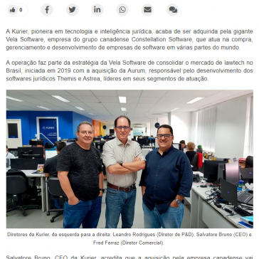 Grupo canadense compra lawtech brasileira – Migalhas