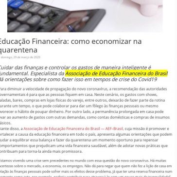 Educação Financeira: como economizar na quarentena – 3 Poderes