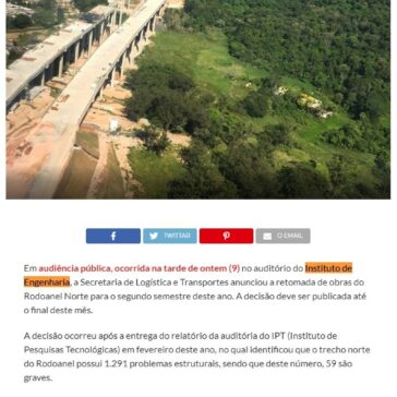 Obras do Rodoanel Norte será retomada no segundo semestre de 2020 – SP Norte
