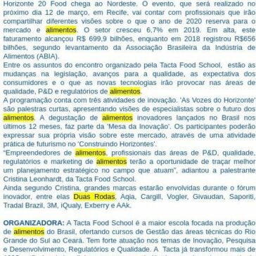 Amanhã | Fórum inovador sobre alimentos – Blog do Patrício Nunes