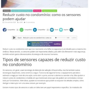 Reduzir custo no condomínio: como os sensores podem ajudar – Revista Tecnologia 360