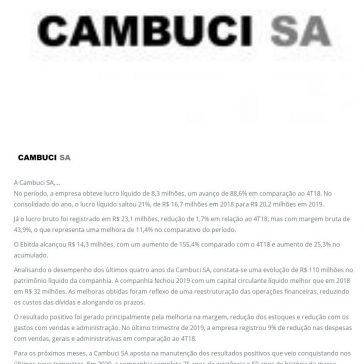 Cambuci SA – Criteria Capital