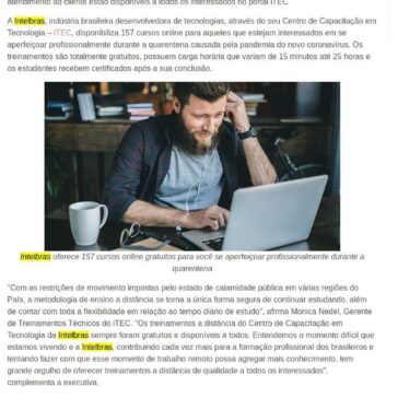 Intelbras oferece 157 cursos online gratuitos durante a quarentena – Mundo Digital