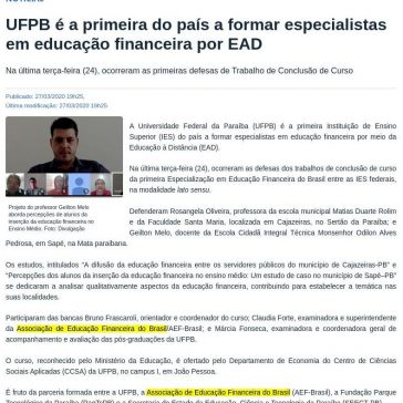 UFPB é a primeira do país a formar especialistas em educação financeira por EAD – Ufpb