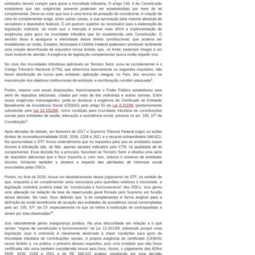 Imunidade tributária de contribuições sociais para organizações da sociedade civil de educação e assistência social: novo entendimento… – Migalhas