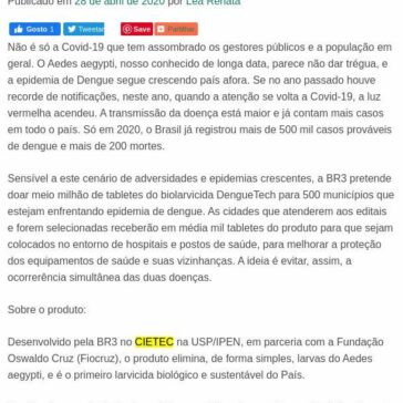 500 municípios podem se inscrever para receber Biolarvicida para combater a Dengue – Blog do Wagner Gil