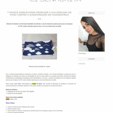 7 passos simples para produzir a sua máscara de pano contra a disseminação do coronavírus – Ci Senhorita