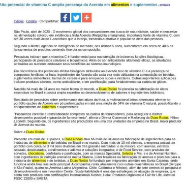Alto potencial de vitamina C amplia presença da Acerola em alimentos e suplementos – JorNow