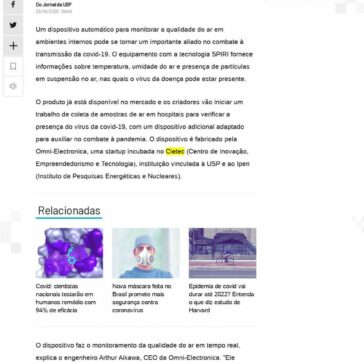 Dispositivo monitora ar e ajuda a prevenir coronavírus em ambiente fechado – UOL