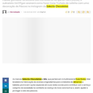 Páscoa na quarentena: Selecta Chocolates e Mix intensificam ações online para ajudar empreendedores – Abc da Comunicação