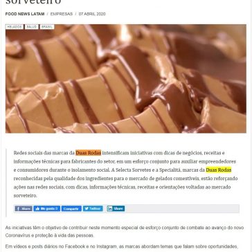 Quarentena: Selecta e Specialitá promovem ações online voltadas ao mercado sorveteiro – Lácteos Latam