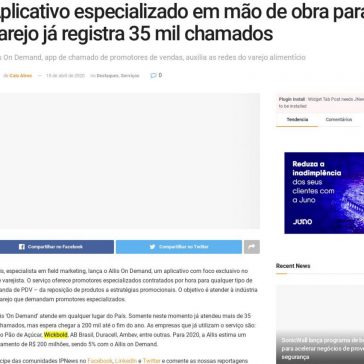 Aplicativo especializado em mão de obra para o varejo já registra 35 mil chamados – IP News