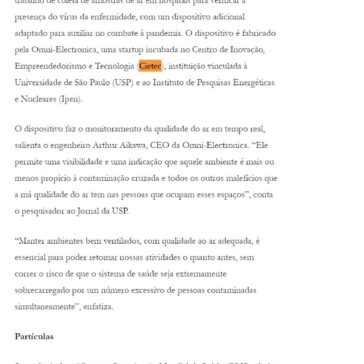 Dispositivo monitora ar e ajuda a prevenir coronavírus em ambientes fechados – Radio no Ar