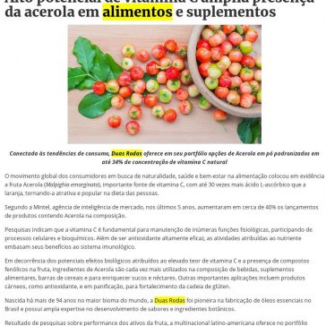 Alto potencial de vitamina C amplia presença da acerola em alimentos e suplementos – Guia GPHR