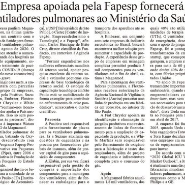 Empresa apoiada pela Fapesp fornecerá ventiladores pulmonares ao Ministério da Saúde – O Dia SP