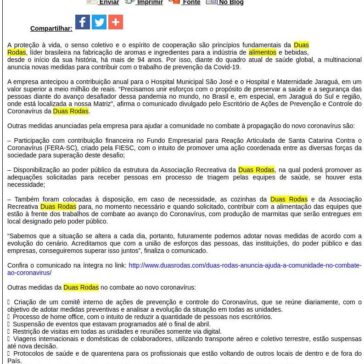 Combate ao coronavírus: Duas Rodas doa mais de meio milhão de reais para hospitais regionais – Difundir