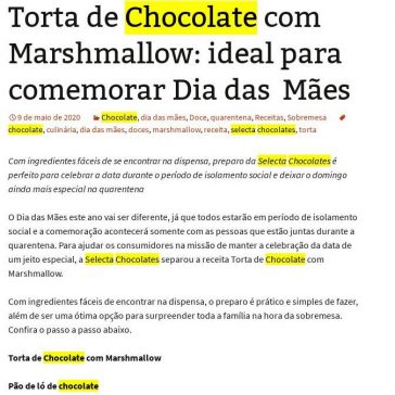Torta de Chocolate com Marshmallow: ideal para comemorar Dia das Mães – De Repente 50