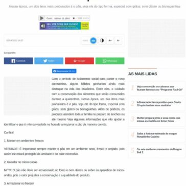 Como conservar os pães e fazê-los durar na quarentena – Meio Norte Online