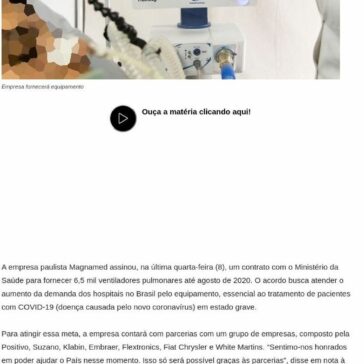 Empresa de SP fornecerá ventiladores pulmonares para o Ministério da Saúde – São Carlos em Rede