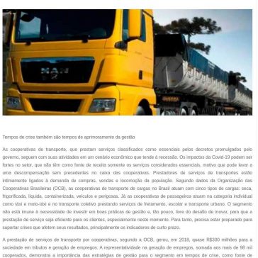 Cooperativas de Transporte: Tempos de crise também são tempos de aprimoramento da gestão – SEGS