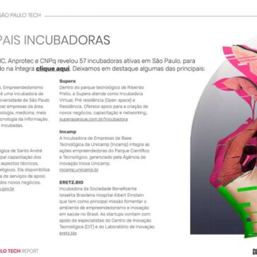 Principais incubadoras – Distrito São Paulo Tech Report 2020