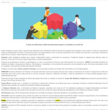 Ações Positivas das Indústrias perante a Covid-19 – Feiras Industriais