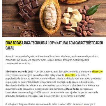 Duas Rodas lança tecnologia 100% natural com características do cacau – 2A Alimentos