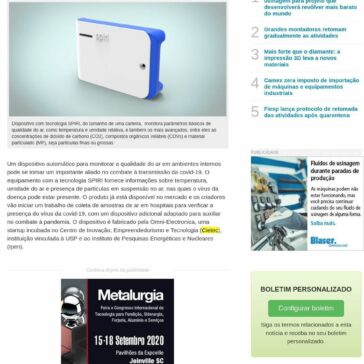 Dispositivo monitora ar e ajuda a prevenir coronavírus em ambientes fechados – Cimm