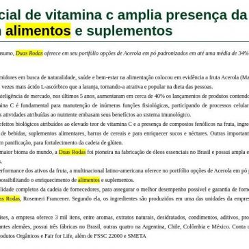 Alto potencial de vitamina c amplia presença da acerola em alimentos e suplementos – Aditivos & Ingredientes