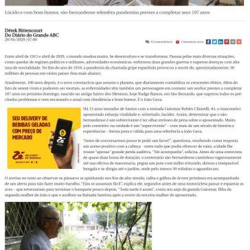 João Gava: Se eu passar por esta, vou chegar aos 110 anos de vida – Diário do Grande ABC (On-line)