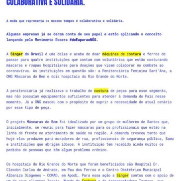 A moda que representa os nossos tempos é colaborativa e solidária – Portal Ecoera