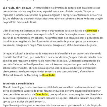 Portfólio Sabores do Brasil da Duas Rodas homenageia a diversidade da culinária do País – 2A Alimentos