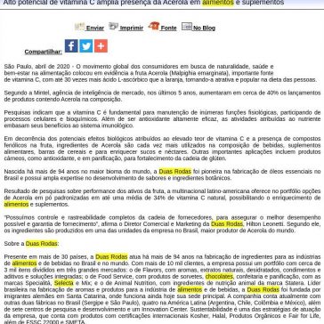 Alto potencial de vitamina C amplia presença da Acerola em alimentos e suplementos – Difundir