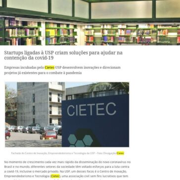 Startups ligadas à USP criam soluções para ajudar na contenção da covid-19 – Biblioteca FMUSP